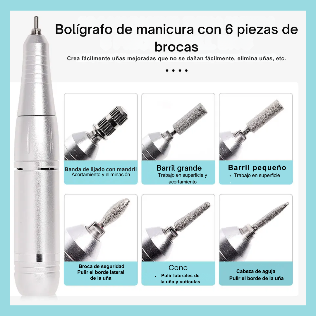 Drill de Uñas Profesional 45000RPM Recargable